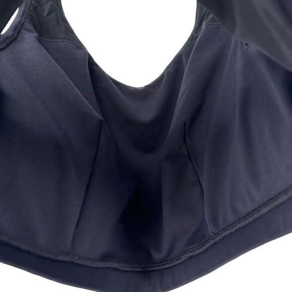 Sports Bra Black Racerback Womens Size 24W Keyhole Back Detail Removable Padding - Picture 4 of 5